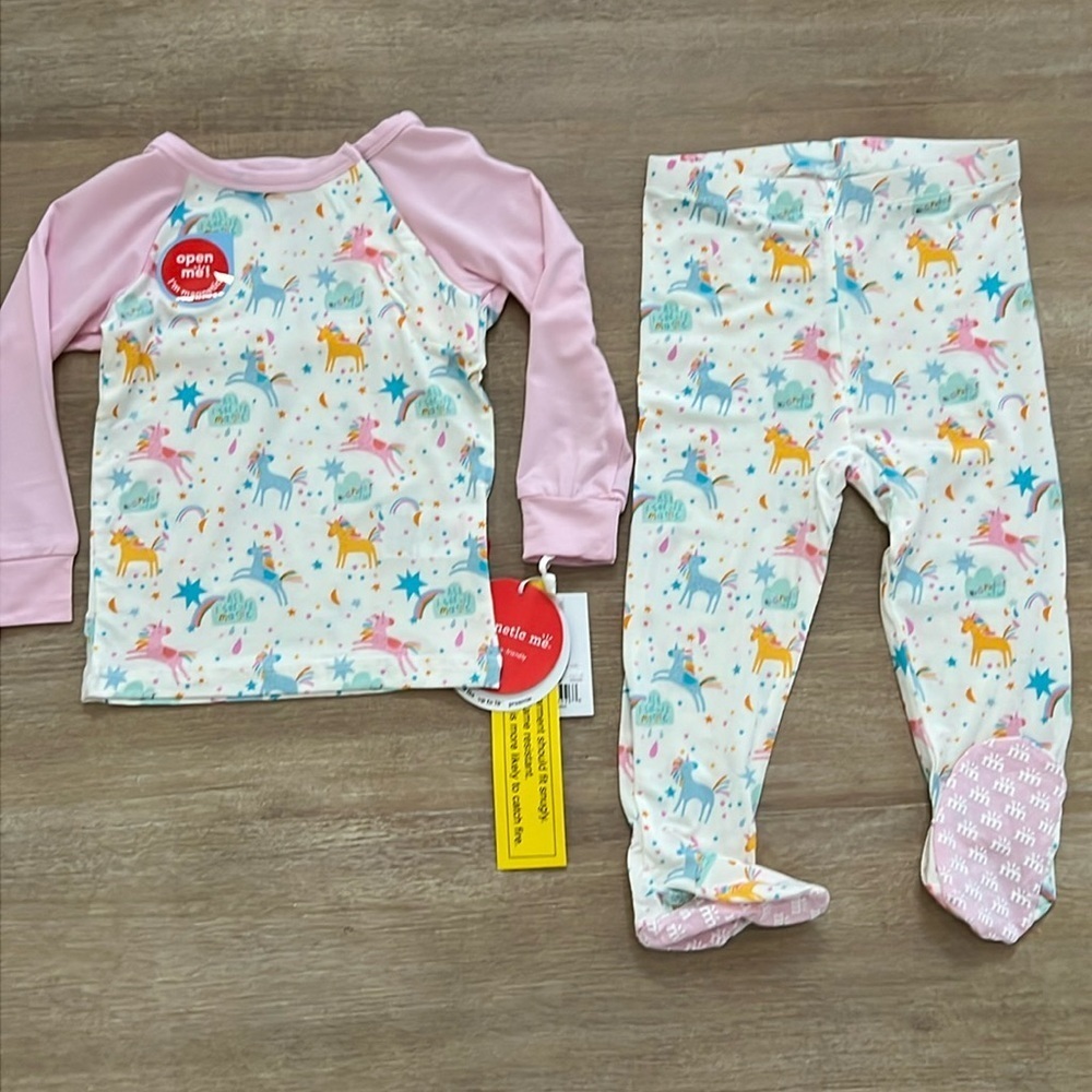 Magnetic Me Unicorn Rainbow Modal Twotie Footie 9-12 months